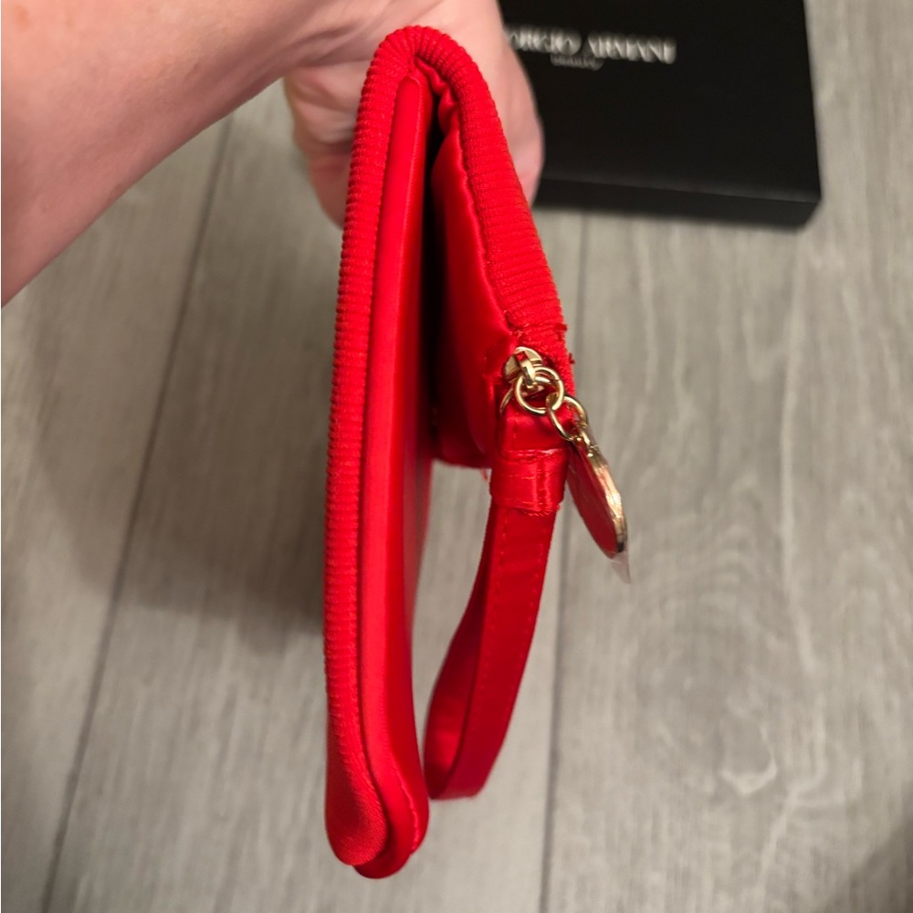 Giorgio Armani Red Clutch | Free Brooch Included - Picture 9 of 16